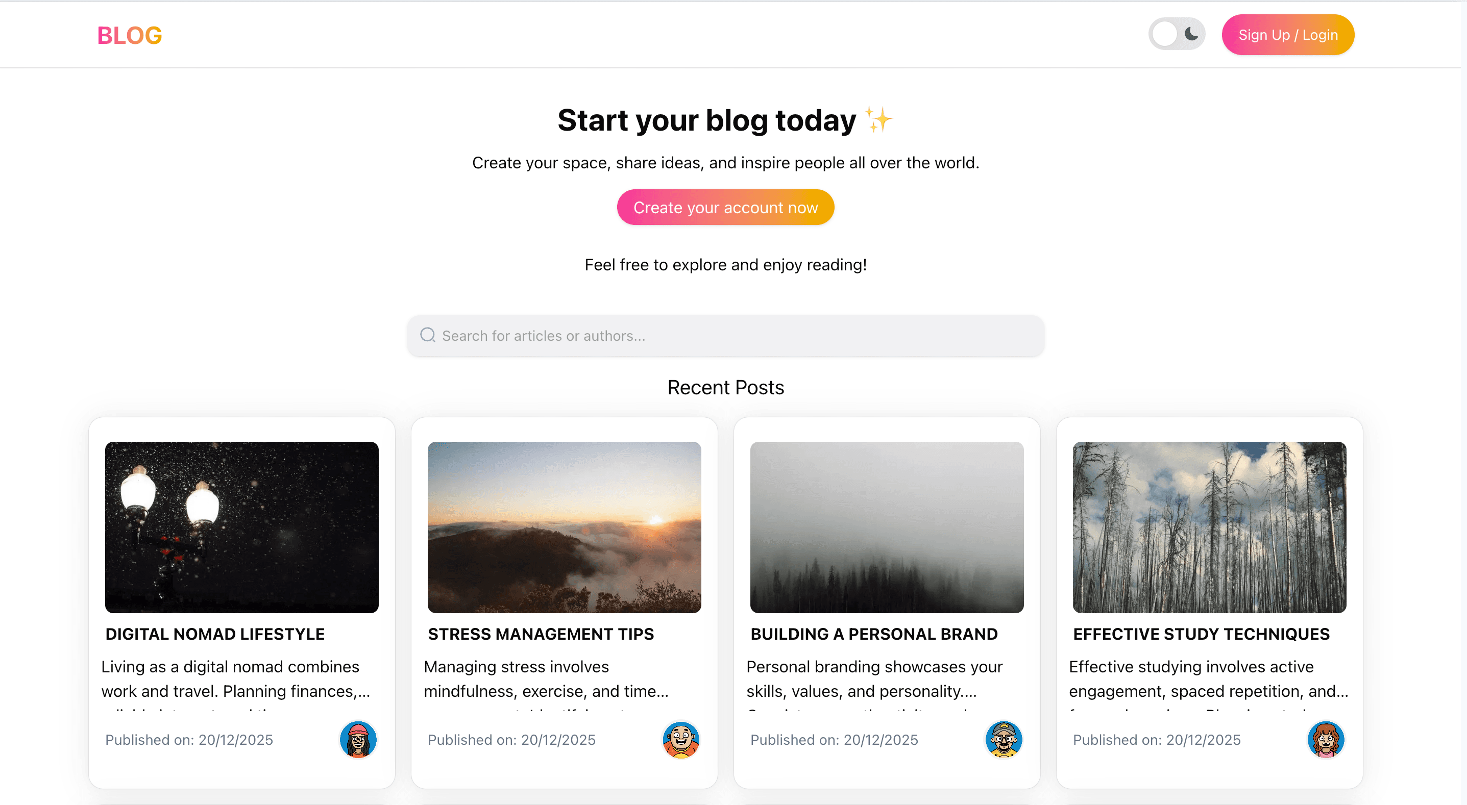 Next.js Full-Stack Blog preview
